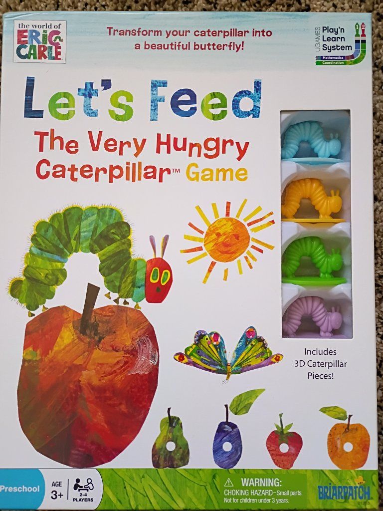 The Very Hungry Caterpillar by Eric Carle Bilingual Board Book & Let's Feed The Very Hungry Caterpillar Board Game Ages 3+