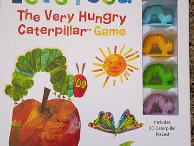 The Very Hungry Caterpillar by Eric Carle Bilingual Board Book & Let's Feed The Very Hungry Caterpillar Board Game Ages 3+