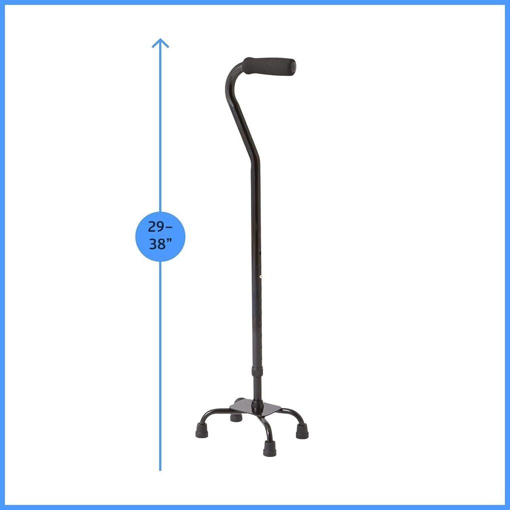 Medline Aluminum Quad Cane with Small Base