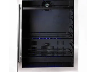 Azure 24" Built-In/Undercounter Beverage Center Refrigerator in Stainless Steel, 2 Drink Shelves, 1 Wine Rack, Undercounter