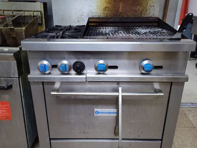 Used Commercial Kitchen Equipment: Standard Range, Cookline Fryer, and Hot Food Bar