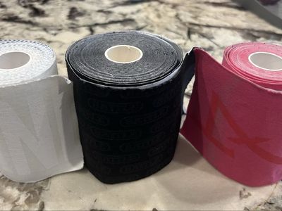 NXTRND TRF Turf Football Tape - leftover rolls White, Black, and Pink - originally 4"x20'