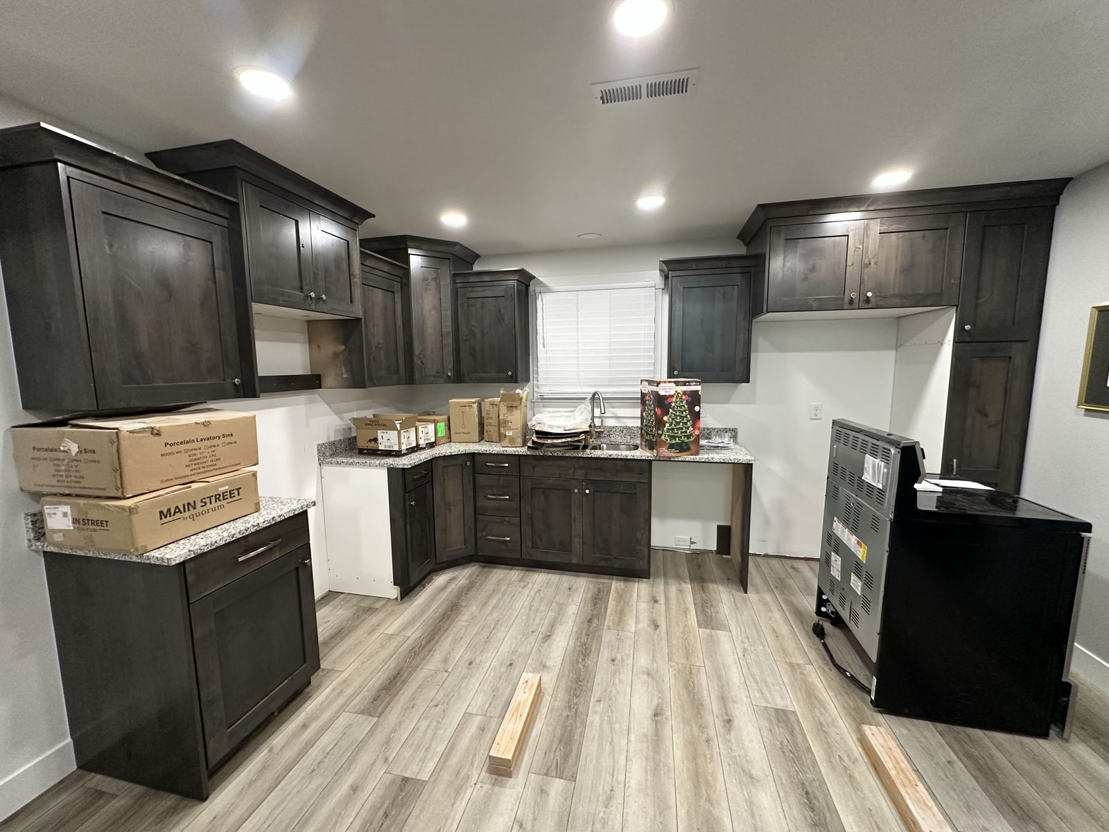 Dark Wood Kitchen Cabinets.