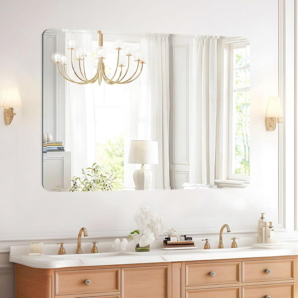 Frameless Mirror for Bathroom Vanity,
