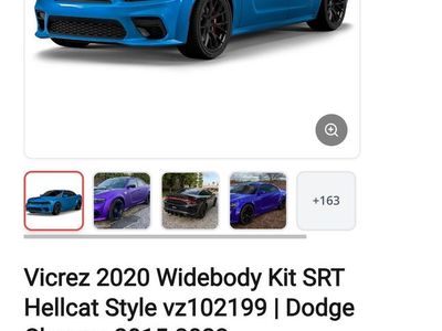 Vicrez 2020 Widebody Kit SRT Hellcat Style vz102199 for Dodge Charger 2015-2023