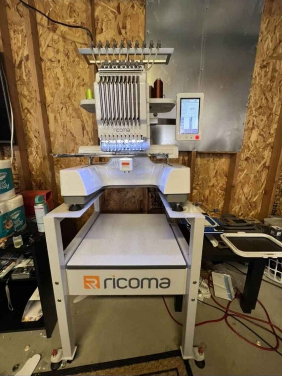 Ricoma EM-1010 Single-Head 10-Needle Commercial Embroidery Machine w/ Hoops & Accessories