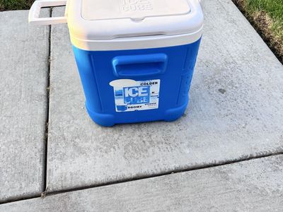 Igloo Ice Cube Blue and White Portable Cooler with Side Handles