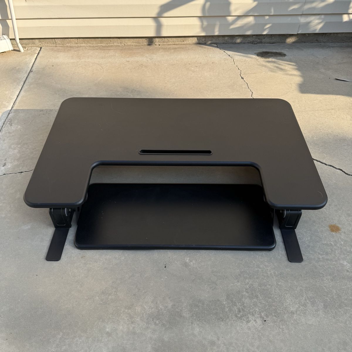 VIVO Black Adjustable Height Standing Desk Converter with Keyboard Tray