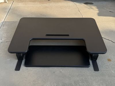 VIVO Black Adjustable Height Standing Desk Converter with Keyboard Tray