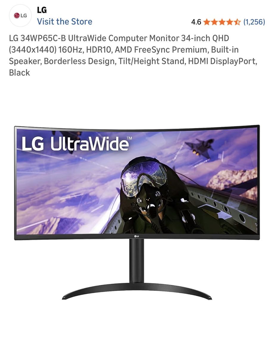 LG 34” Curved Gaming Monitor