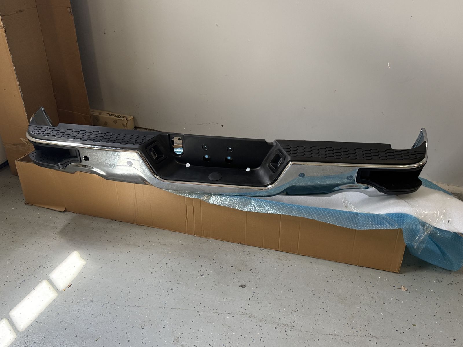 Dodge Ram 1500 Chrome Rear Bumper Assembly 2009-2023 with Sensor Holes