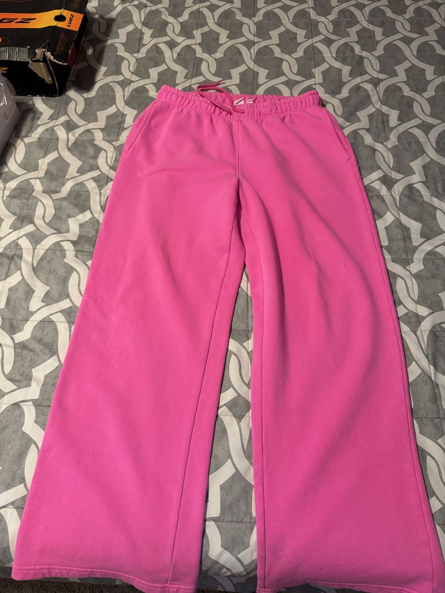Gap Wide Leg Drawstring Sweatpants Standout Pink Medium