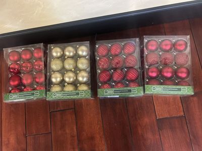 Holiday Time 24-Count Shatterproof Christmas Ornaments - Red & Gold Assortment