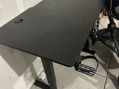 Black Electric Standing Desk with Chair