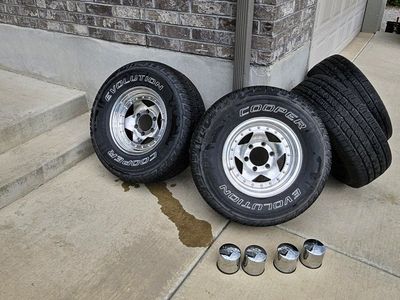 6x5.5 15"American Racing Rims w/ 265/70R15Cooper Evolution Tires - Set of 4