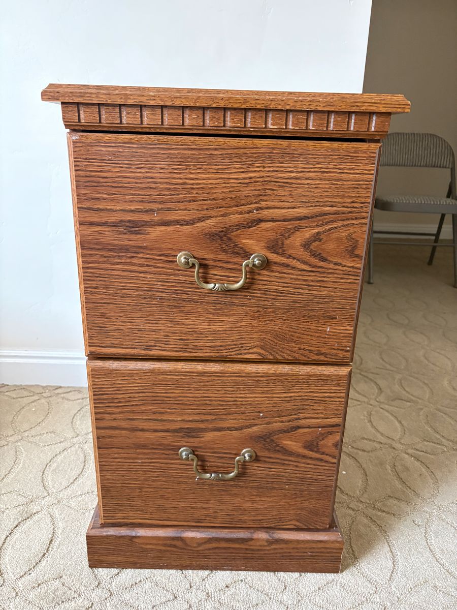 Two Drawer Wood Filing Drawers/Cabinet