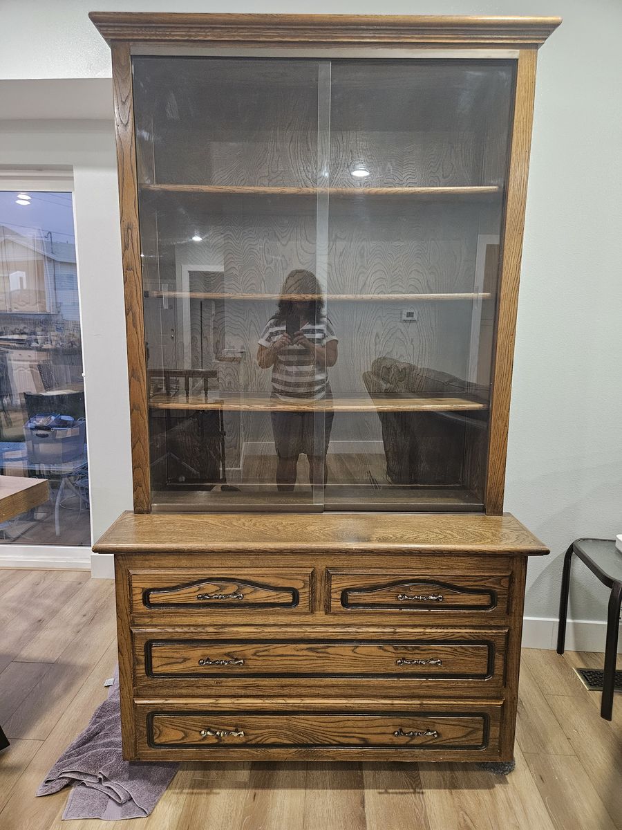 Solid wood china hutch