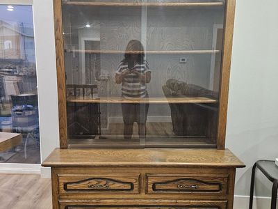 Solid wood china hutch