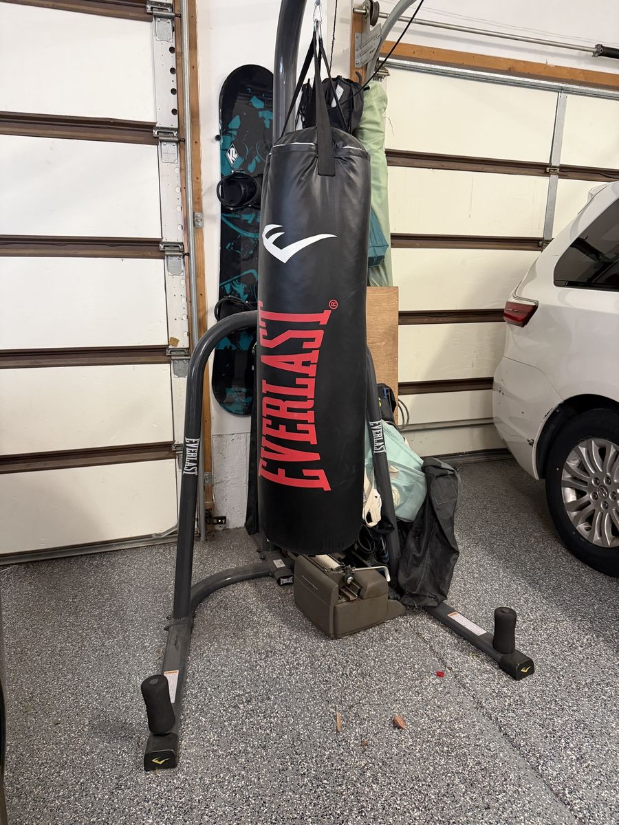 Punching bag with stand: Everlast Heavy Bag with Single-Station Heavy Bag