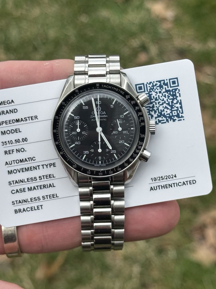 Omega Speedmaster Reduced 3510.50 Chronograph 39mm Automatic Watch Black