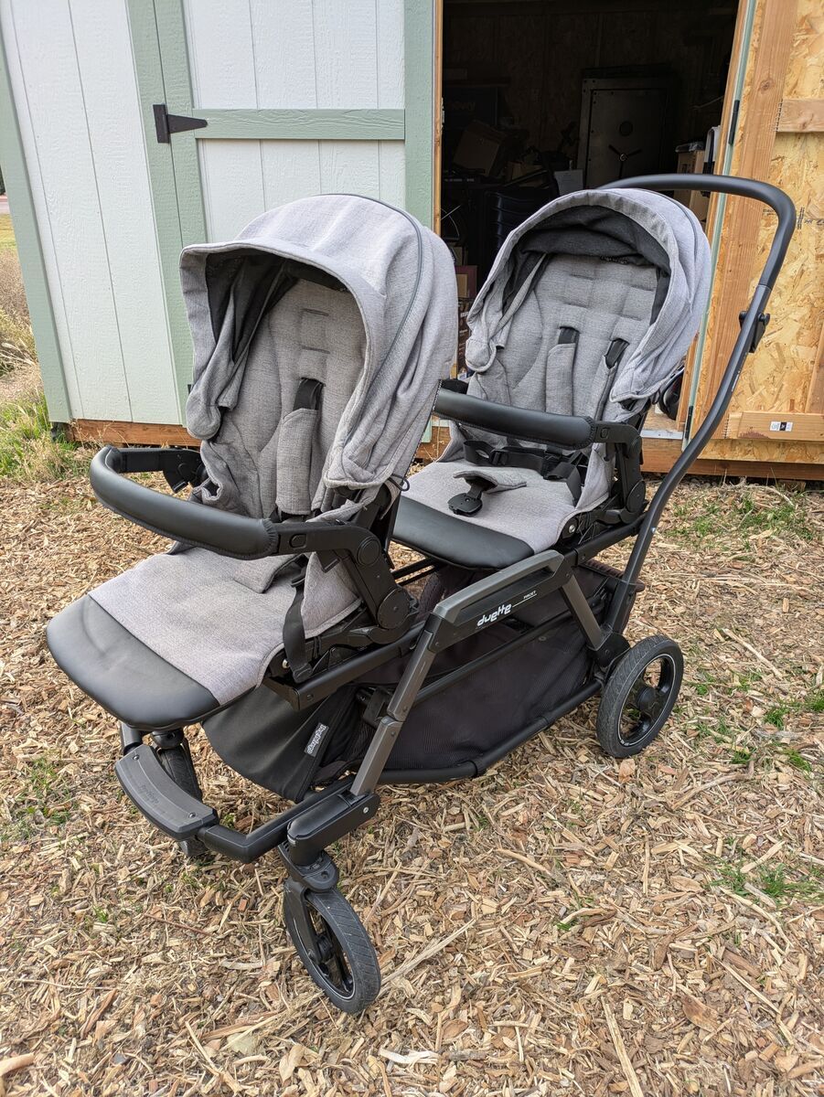 Peg Perego Duette Piroet Double Stroller & Car Seats w/ bases