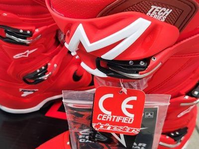 Alpinestars Tech 7 Dirt Bike Boots - Red/White, Men's Size 13, CE Certified Motocross