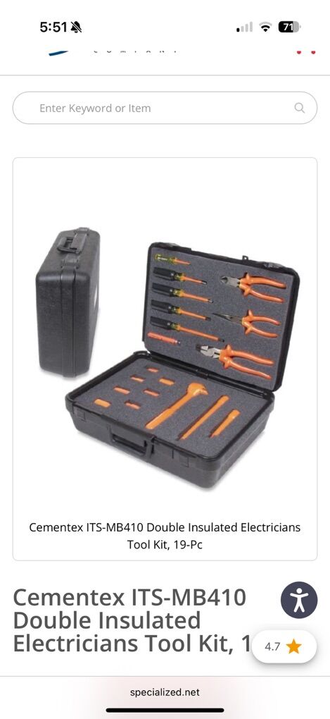 Cementex Double Insulated Electricians Tool Kit