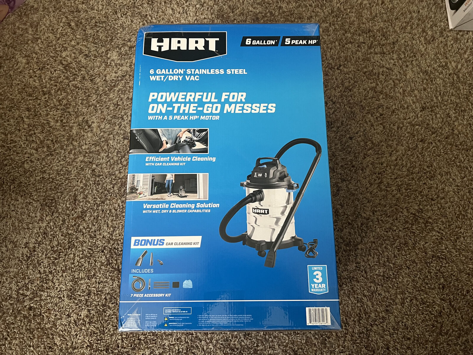 NEW: Hart 6 Gallon Wet/Dry Shop Vac