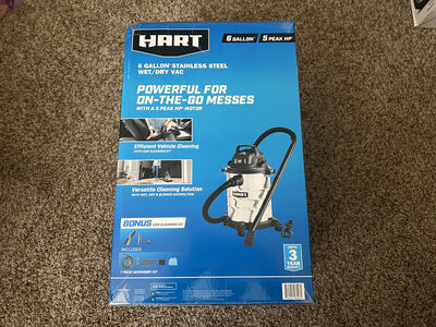 NEW: Hart 6 Gallon Wet/Dry Shop Vac