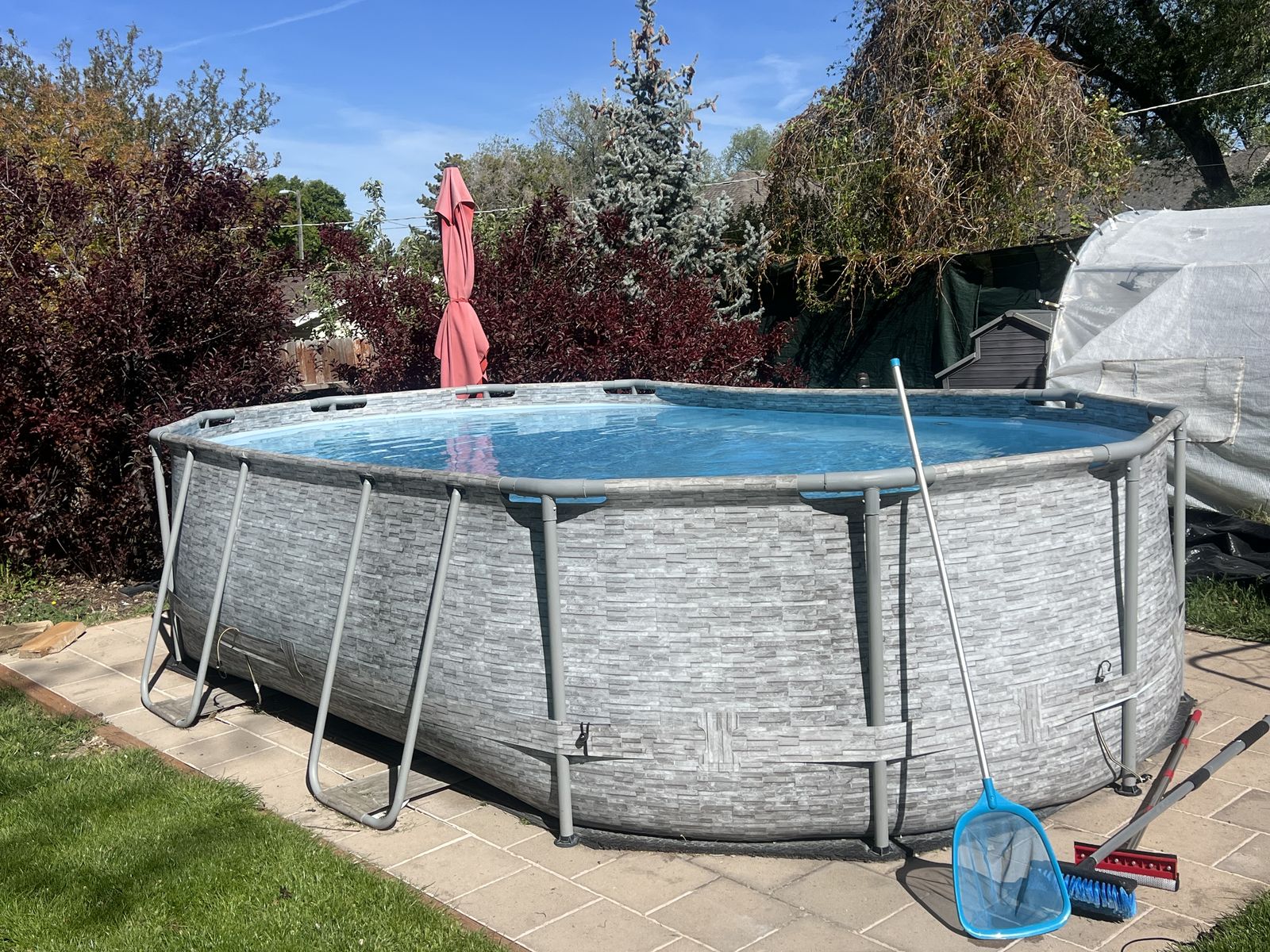16'x10' Above Ground Pool, Premium Pump, Salt