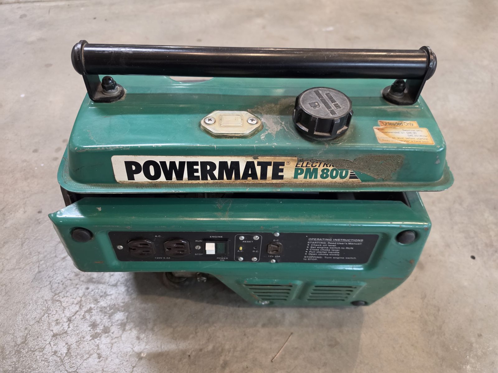 Powermate 800 watt generator