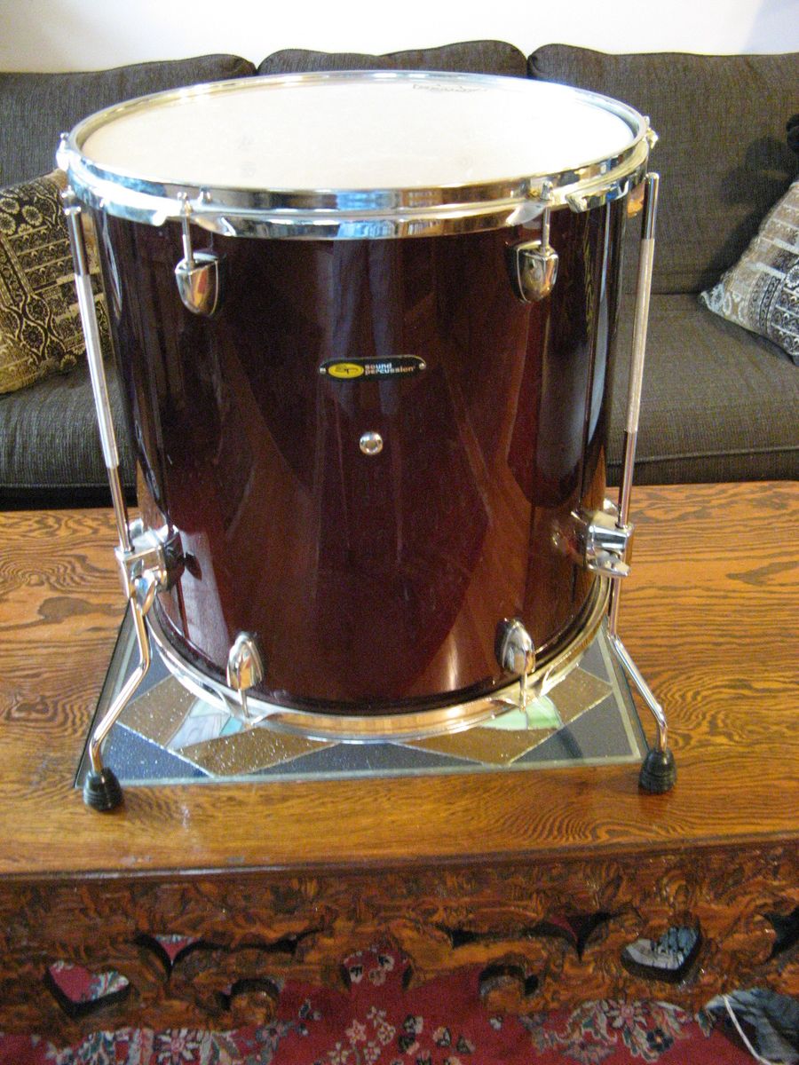 Sound Percussion 16x16 Floor Tom - Burgundy Finish - Excellent Condition