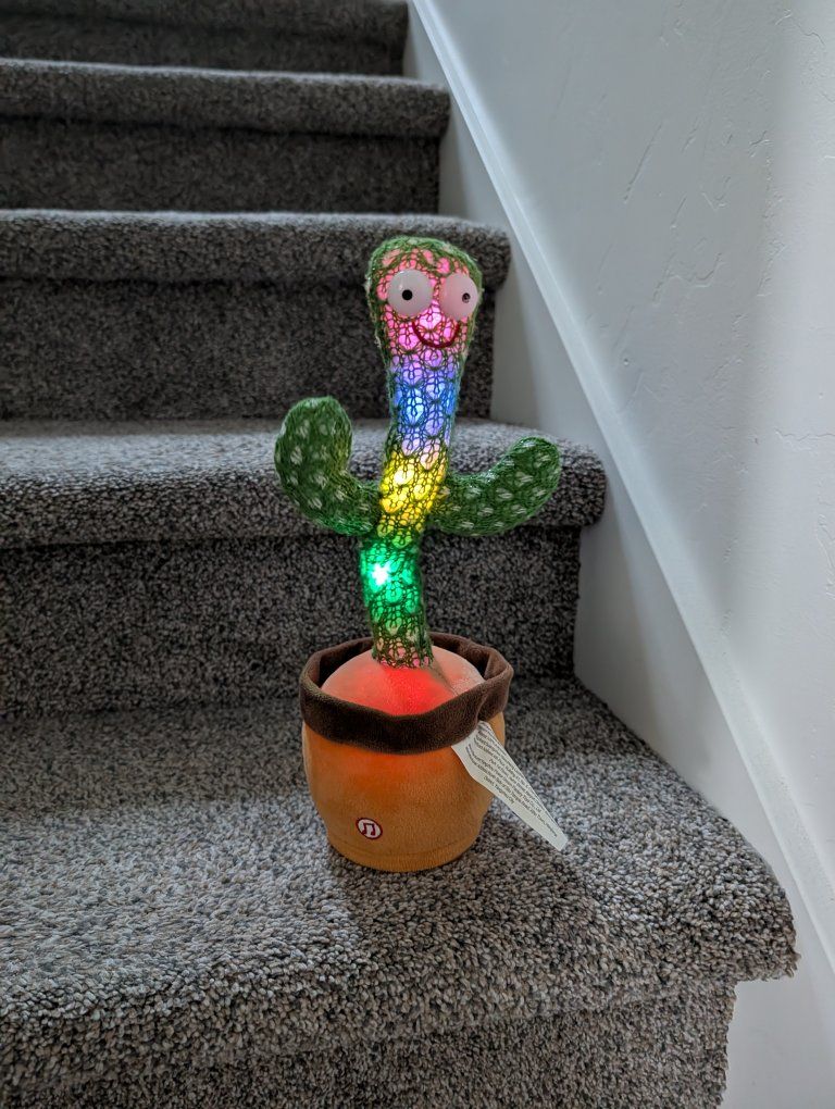 Dancing and Talking Cactus Plush Toy with LED Lights and Music