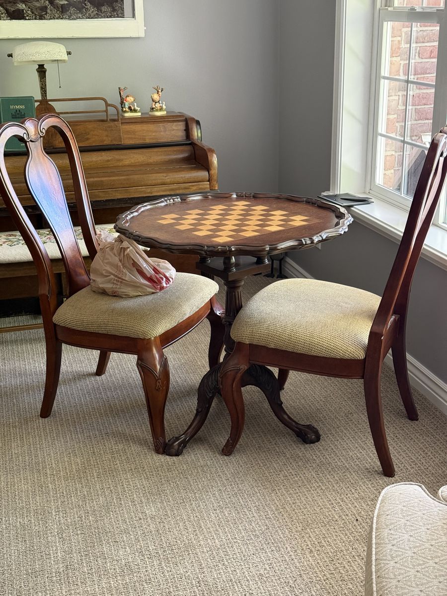 Nice hardwood game table and chairs