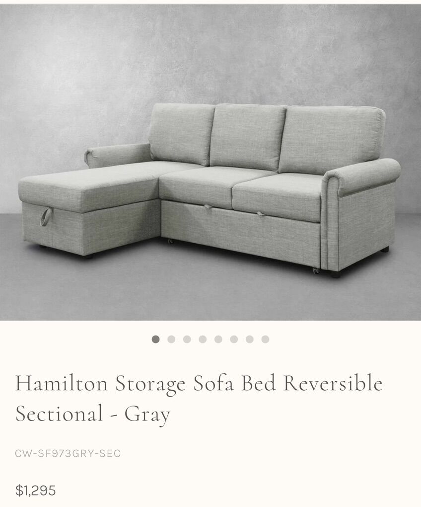 Abbyson Storage Sofa Bed Reversible