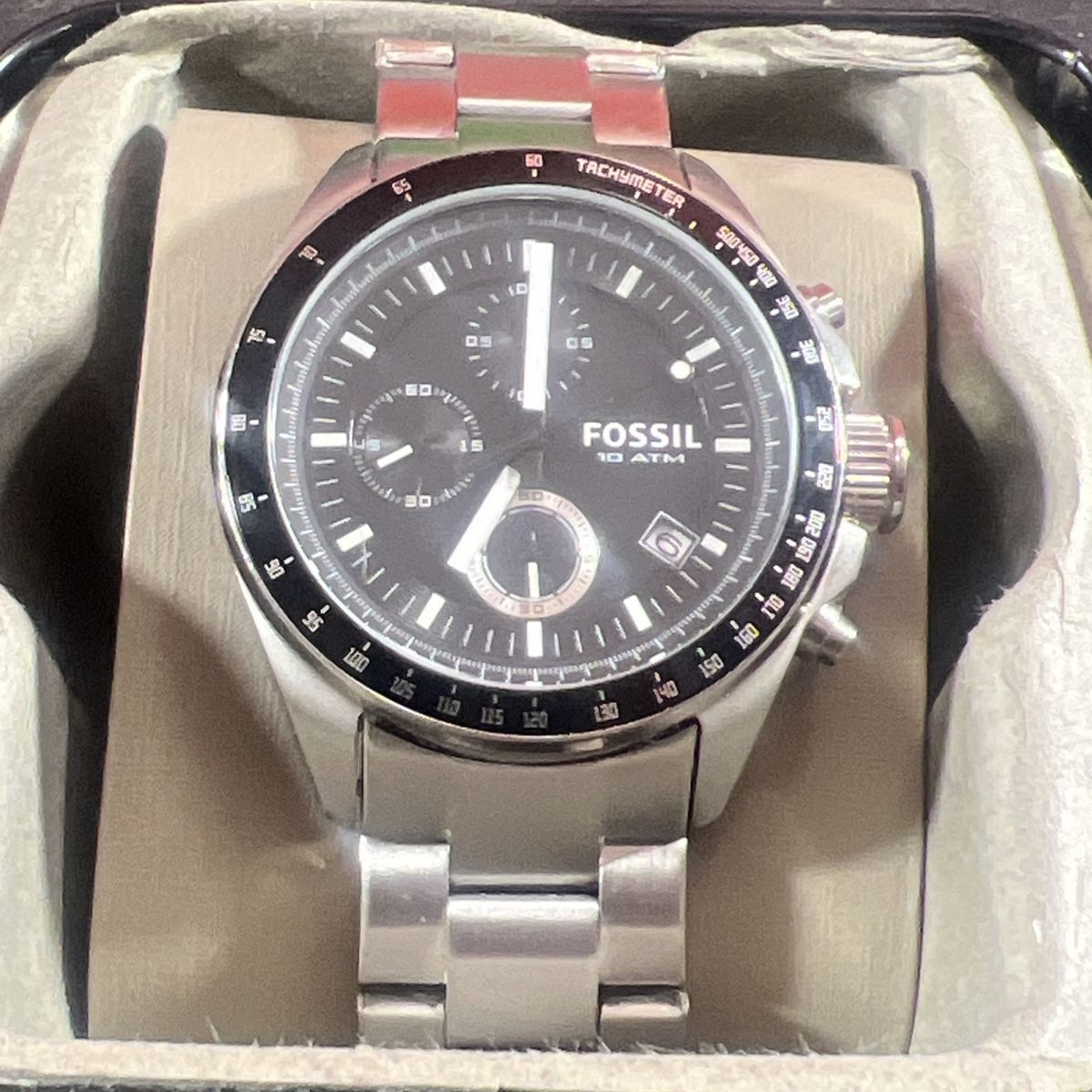 FOSSIL Chronograph Quartz CH2600 Men's Stainless Steel Black Dial