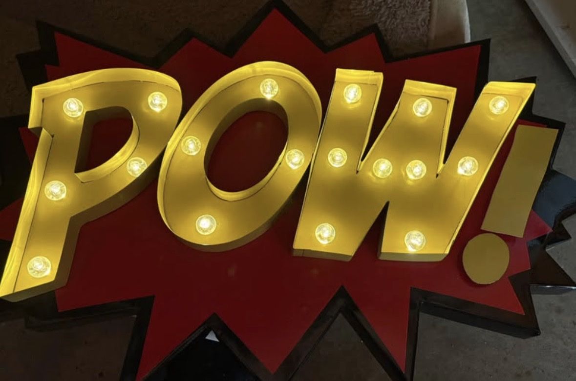 Hobby Lobby Light-Up Comic POW! Marquee Sign Wall Decor
