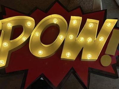 Hobby Lobby Light-Up Comic POW! Marquee Sign Wall Decor