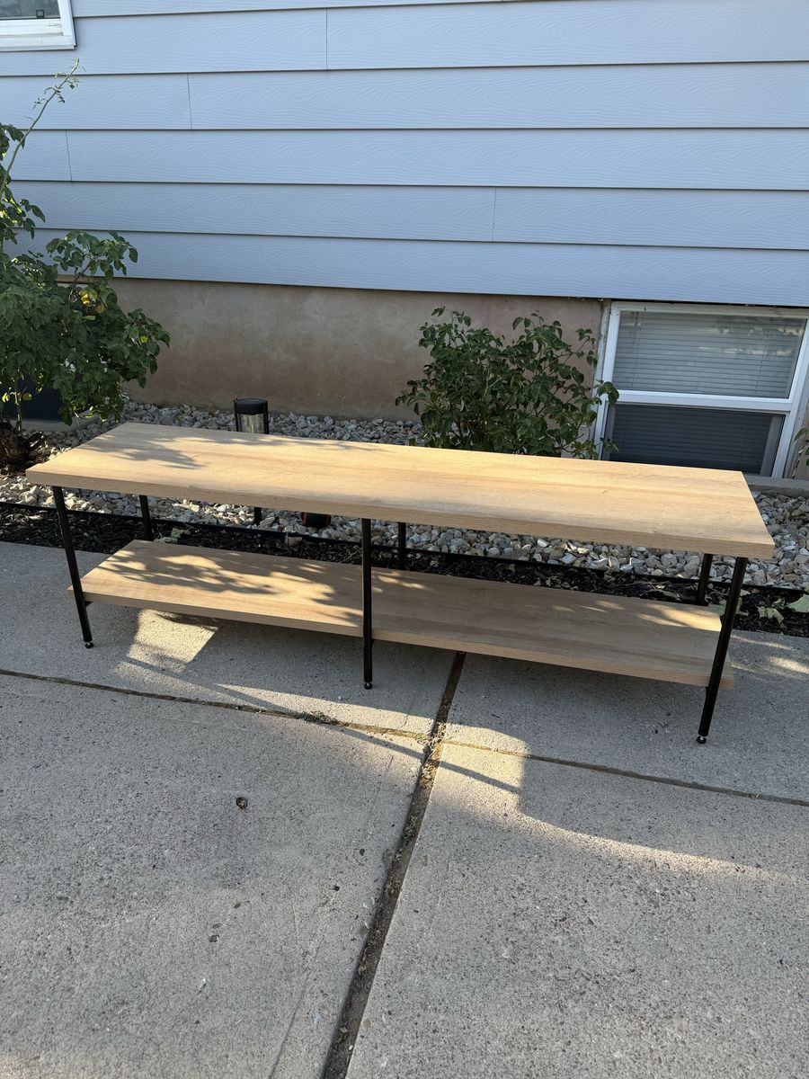 Wood TV Stand - adjustable legs