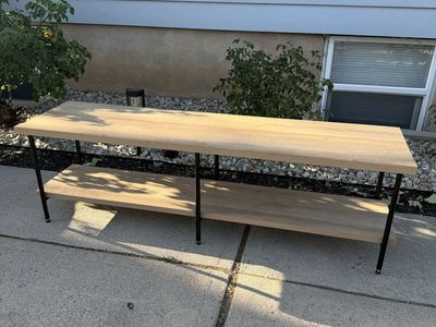 Wood TV Stand - adjustable legs