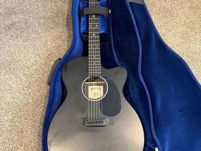 Martin X Series Special Acoustic-Electric Guitar, Black Finish with Case