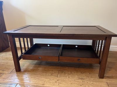 Crate and Barrel Clipper Mission style coffee table-