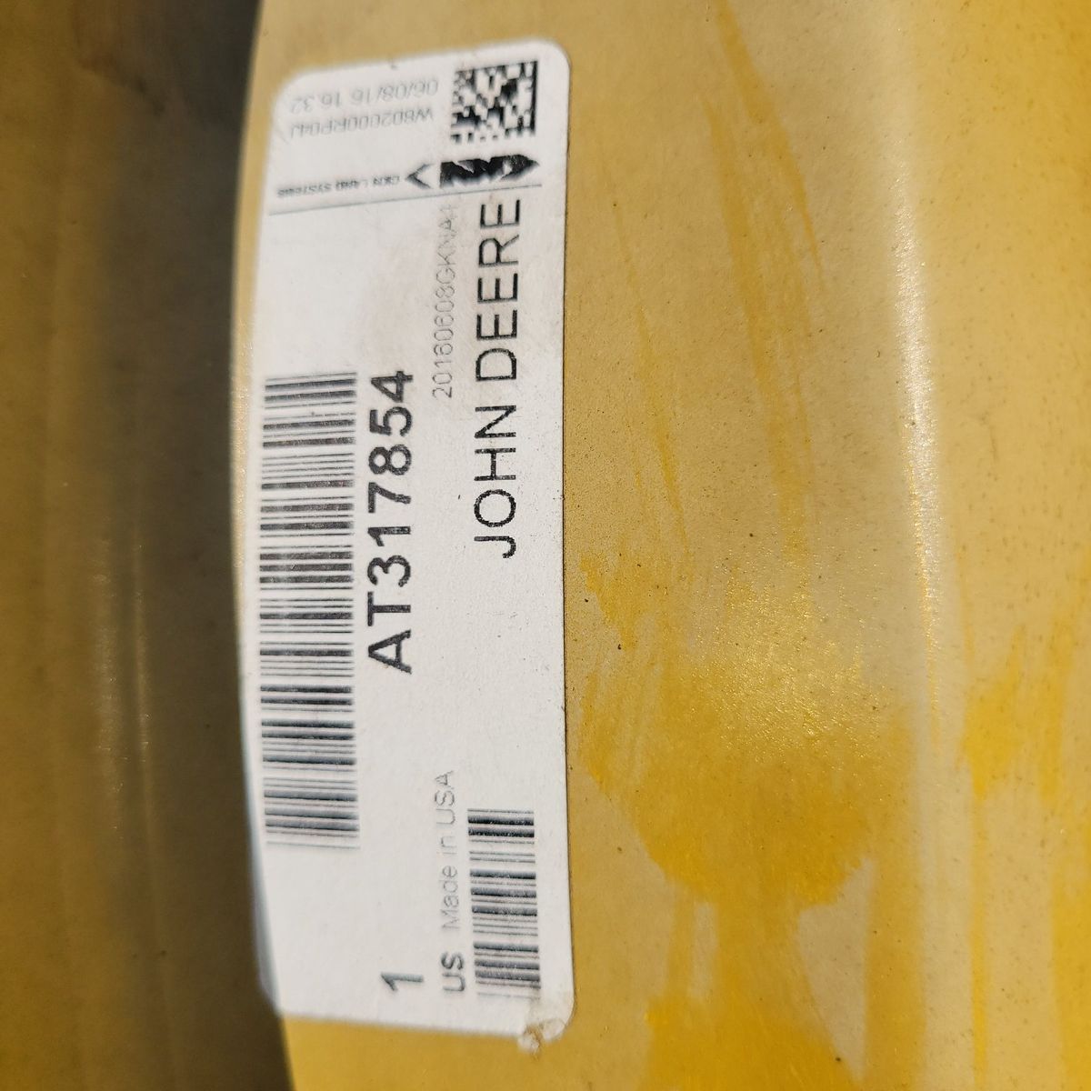 John Deere AT317854    AT451776 Yellow Steel Wheel Rim  310 back hoe