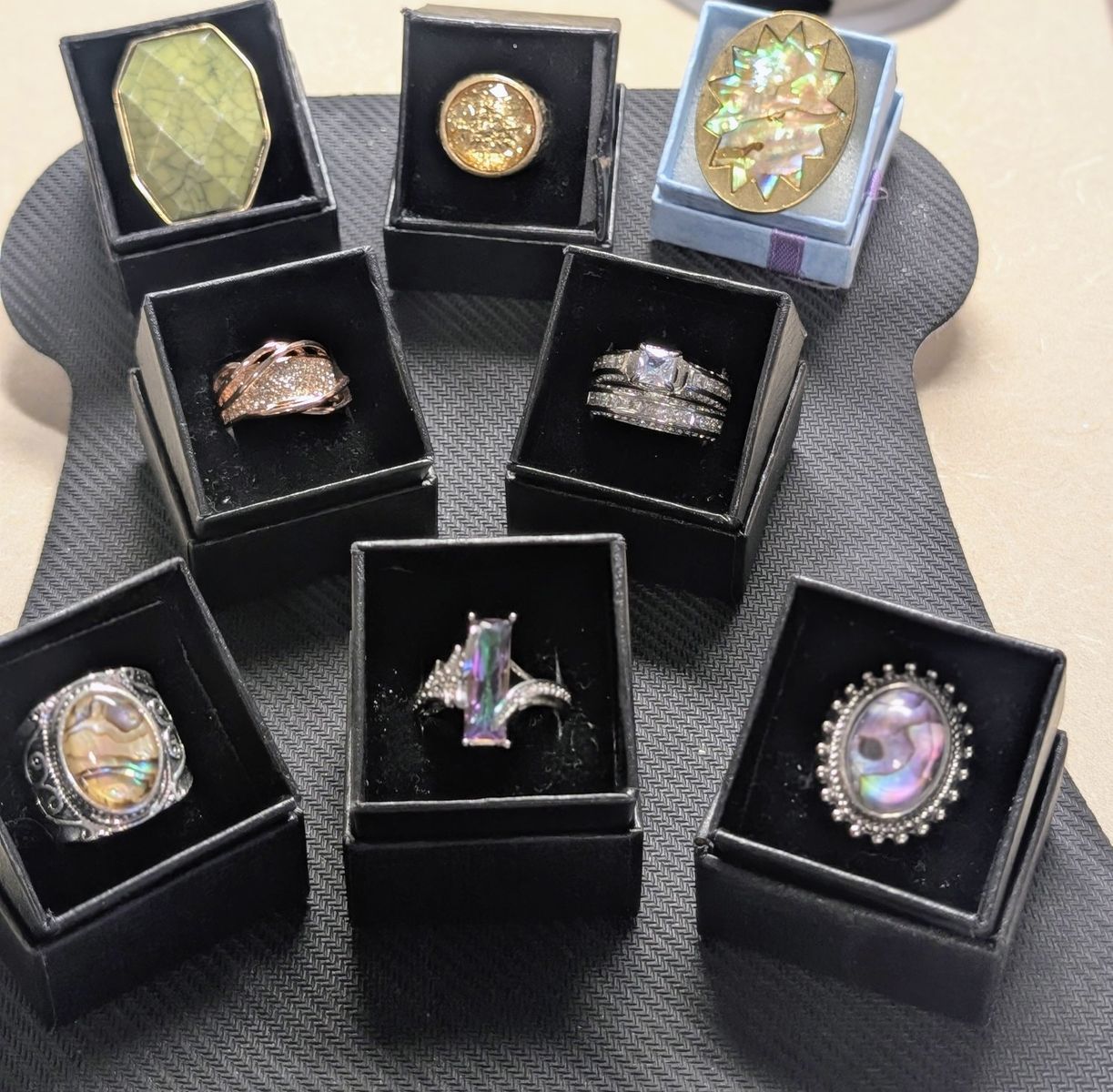 Lot of 8 Rings. 3 Are 925 Sterling All In Excellent Condition See Photos
