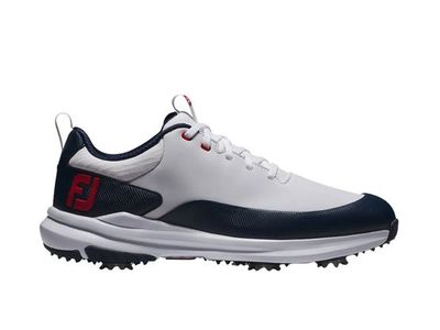 FootJoy Men's Tour Rival Spiked Golf Shoes - White/Navy Size 9-1/2M