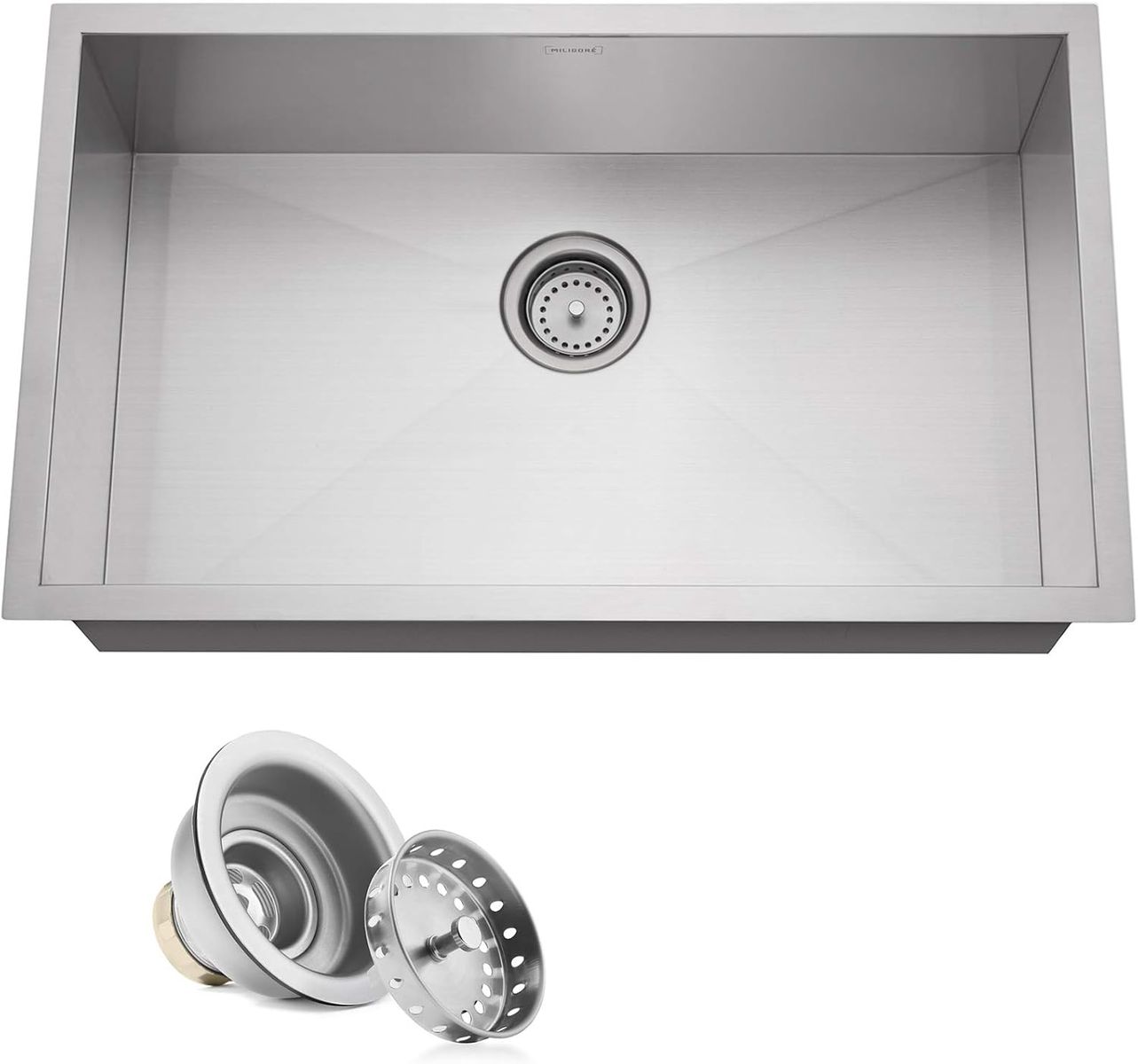 New in Box 30" x 18" x 9" Deep Single Bowl Undermount Zero Radius Stainless Steel Kitchen Sink