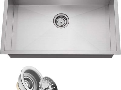 New in Box 30" x 18" x 9" Deep Single Bowl Undermount Zero Radius Stainless Steel Kitchen Sink