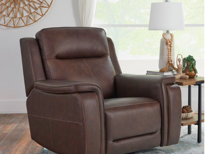 Flexsteel Griffin Italian Leather Power Recliner with Power Headrest and Lumbar Costco MRSP$1549