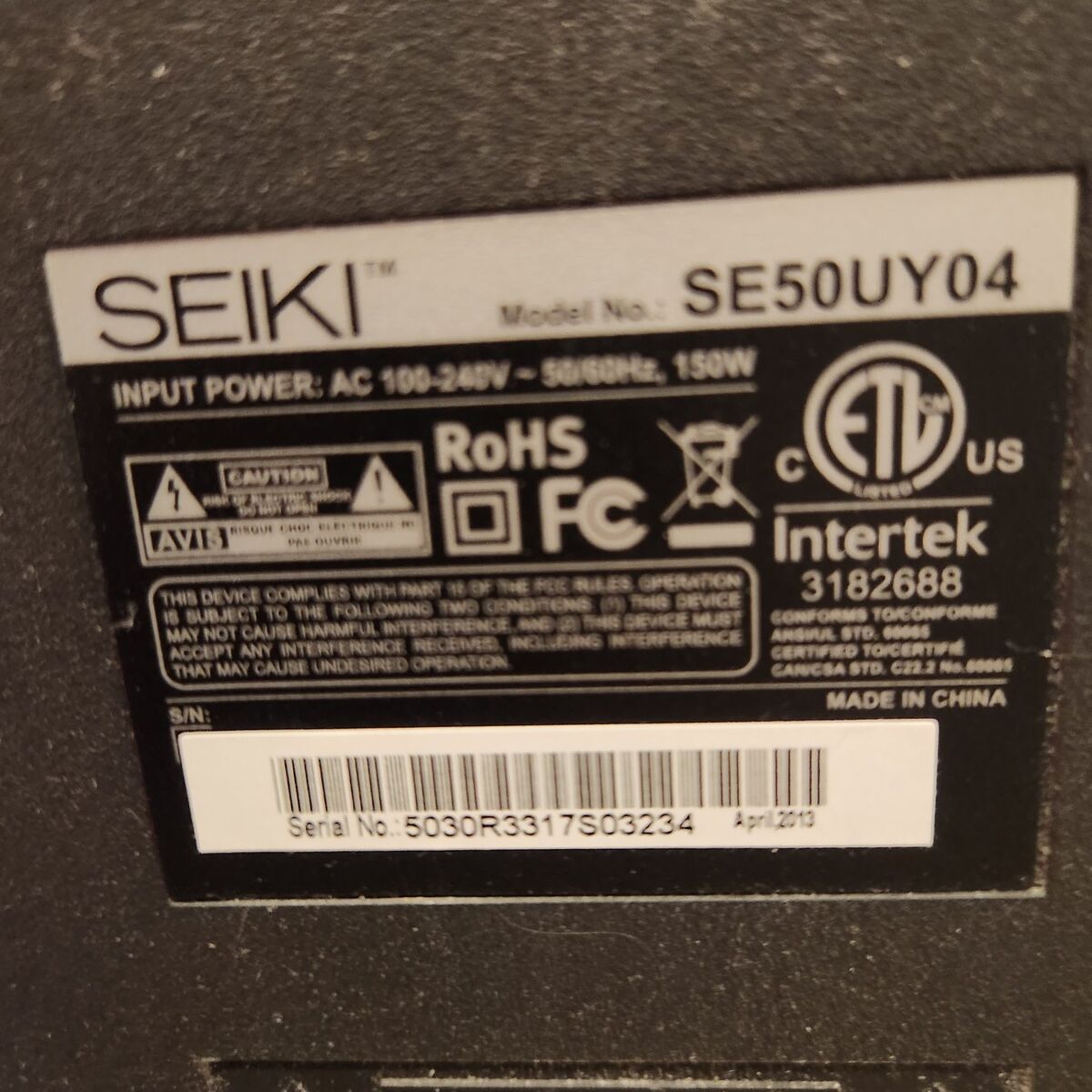 SEIKI 4K TV 120Hz