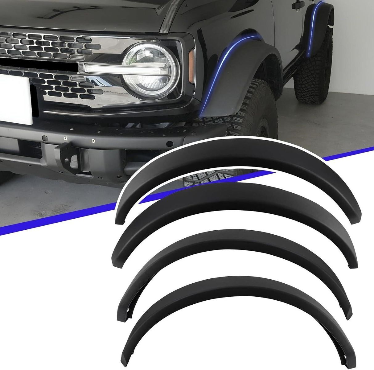 2021-2026 Ford Bronco (2/4D) Widened Fender Flares Kit (Front & Rear)